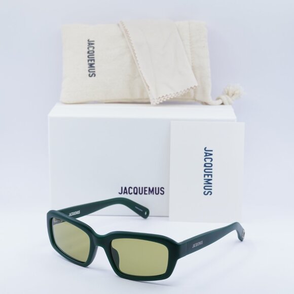 Jacquemus MARINO JAC/64 C2 Sunglasses Matte Green Rectangle Frame, Green Lenses main image 6